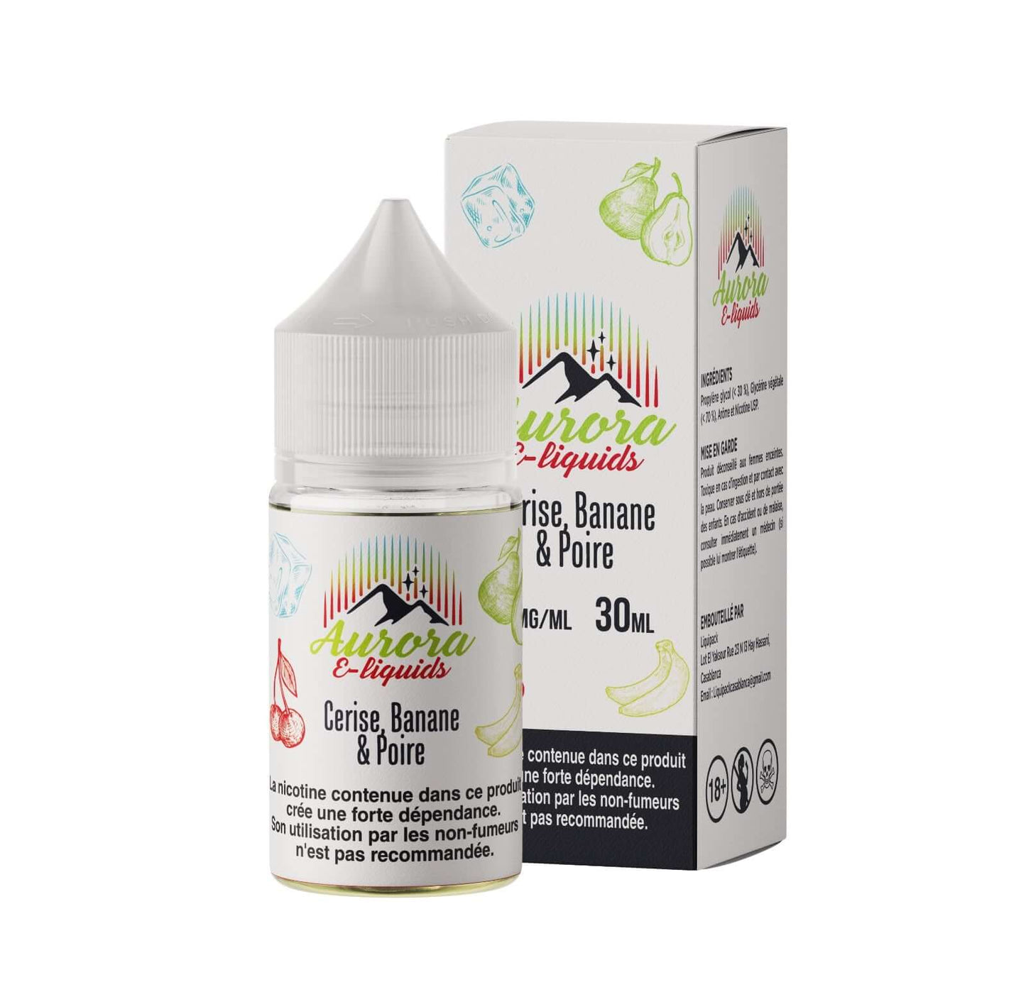Aurora E-liquids - Cerise Banane et Poire - E-Liquide 30ml