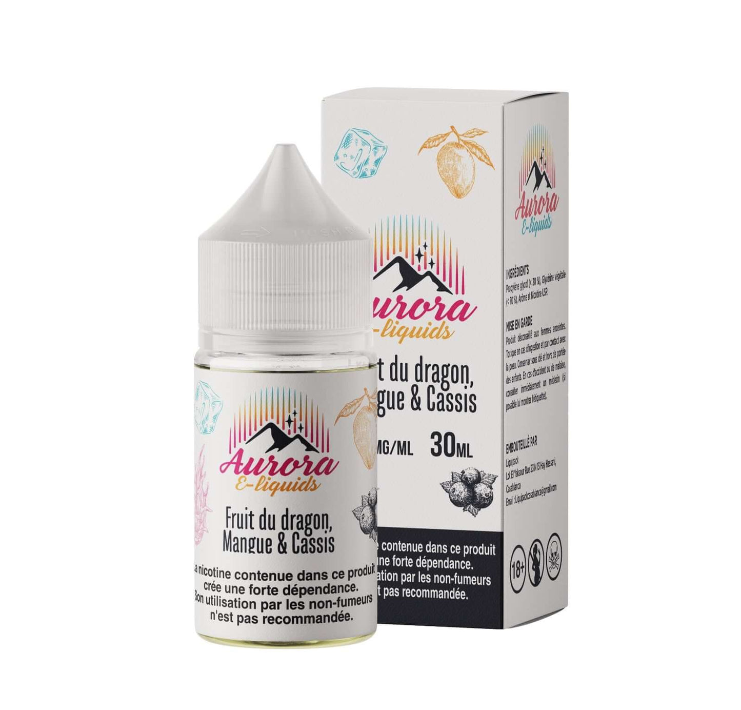 Aurora E-liquids - Fruit du dragon Mangue et Cassis - E-Liquide 30ml