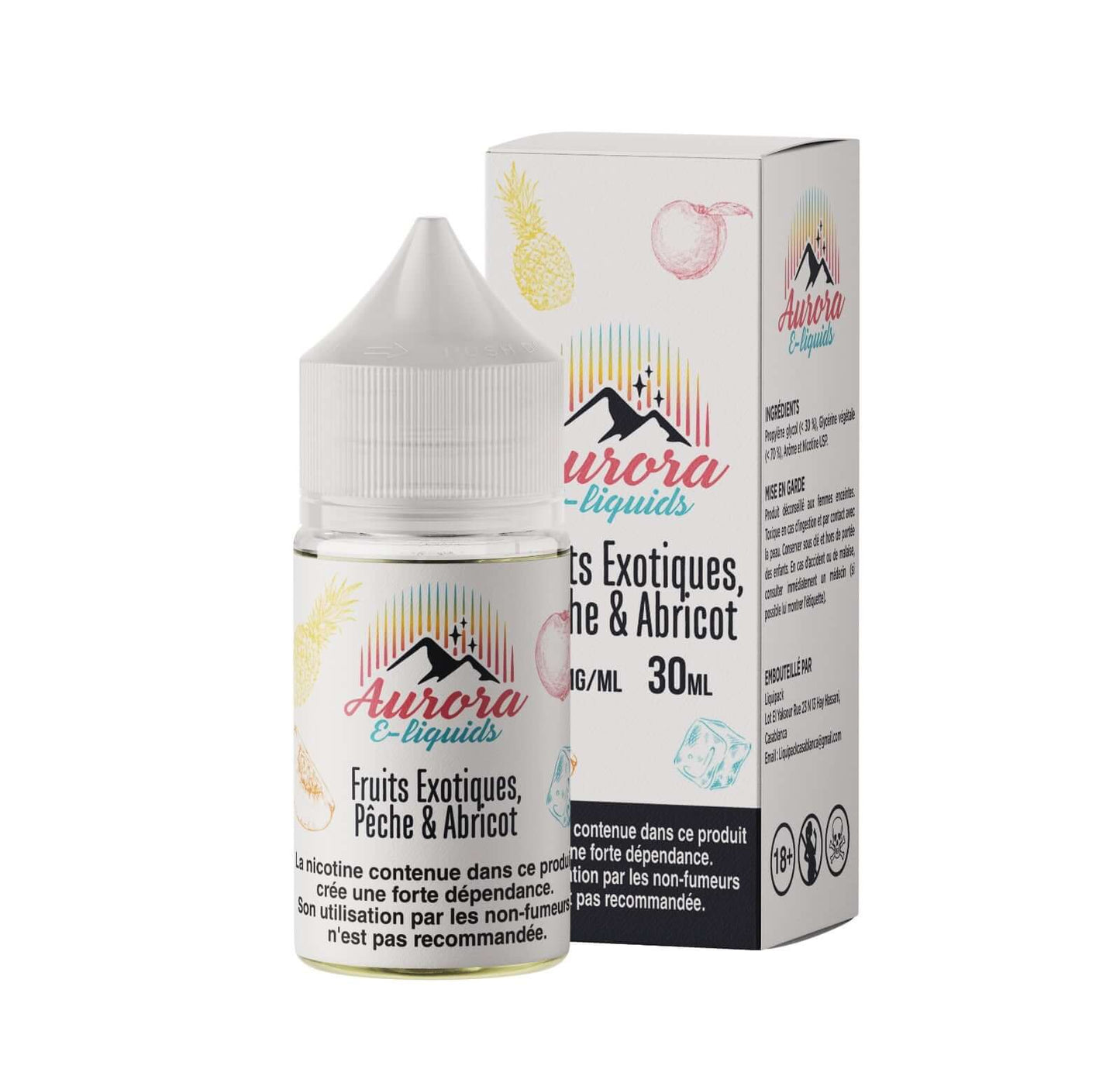 Aurora Salts - Fruits Exotiques Peche et Abricot - 30ml