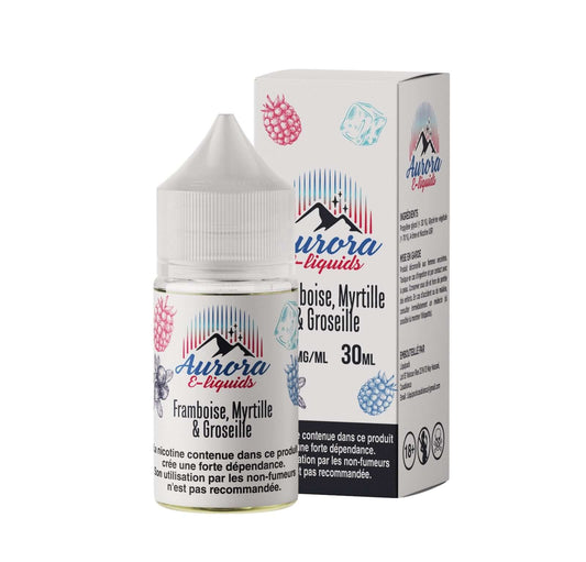 Aurora E-liquids - Framboise Myrtille et Groseille - E-Liquide 30ml